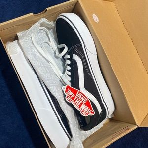 Platform Old Skool Black & White Vans